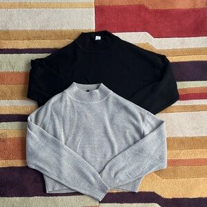 Women’s Black and Gray Sweater Set